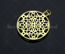 Load image into Gallery viewer, Gold Colorful Charms, Colorful Filigree Charms, Multi-Color Round Pendant, Gold Charm, Gold Pendant, Necklace Charms, 25x28mm, Sku#LK99
