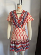 Load image into Gallery viewer, Women Printed Fresh High Waist Short Sleeve Dress