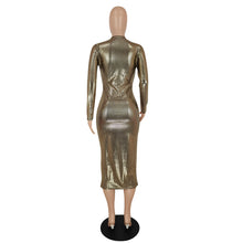 Load image into Gallery viewer, Women Clothing Graceful Fashionable Deep V Plunge Bronzing Fabric Dress Women Clothing