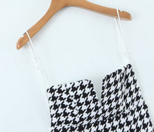 Load image into Gallery viewer, Fall Women Clothing Houndstooth Knitted All Matching V neck Strap Dress