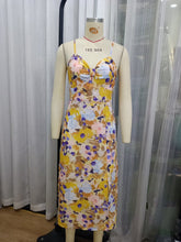 Load image into Gallery viewer, Summer Pullover Spaghetti Strap Lace Up Tube Top Hem Slit Sexy Dress A Line Dress