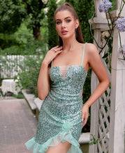 Load image into Gallery viewer, Spring Summer Women Clothing Fashionable Sequ Dress Strap Stitching Cocktail Dress