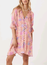 Load image into Gallery viewer, Spring Summer Rayon Positioning Floral Belt Tassel Dress
