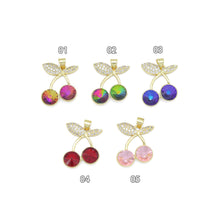 Load image into Gallery viewer, Colorful CZ Cherry Charm Pendant, Sku#LK1084