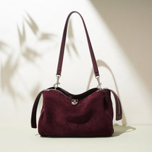 Load image into Gallery viewer, Women's Genuine Suede Leather Crossbody Pillow Bag | Double Strap Shoulder Bag