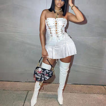 Load image into Gallery viewer, Women Sexy Cutout Eyelet Sleeveless Dress Crisscross