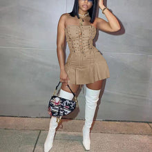 Load image into Gallery viewer, Women Sexy Cutout Eyelet Sleeveless Dress Crisscross