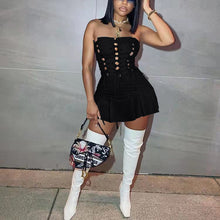 Load image into Gallery viewer, Women Sexy Cutout Eyelet Sleeveless Dress Crisscross