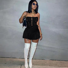 Load image into Gallery viewer, Women Sexy Cutout Eyelet Sleeveless Dress Crisscross