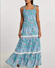 Load image into Gallery viewer, Spring Autumn Floral Strap Dress Vacation Seaside Lace Printed Dress