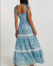 Load image into Gallery viewer, Spring Autumn Floral Strap Dress Vacation Seaside Lace Printed Dress