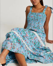 Load image into Gallery viewer, Spring Autumn Floral Strap Dress Vacation Seaside Lace Printed Dress