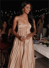 Load image into Gallery viewer, Sun Pleated Irregular Asymmetric Hem Chest Bag Sexy Strap Dress