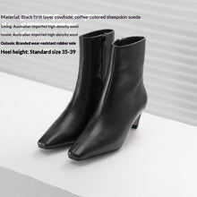 Load image into Gallery viewer, Women's Genuine Leather Snow Boots | Cowhide Sheepskin Wool-Lined Winter Stiletto Boots