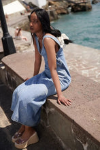 Load image into Gallery viewer, Summer Retro V neck Sleeveless Denim A line Vest Dress Women Dress