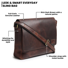 Load image into Gallery viewer, Genuine Sitka Leather Laptop Bag