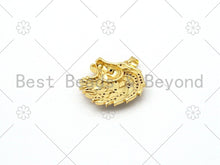Load image into Gallery viewer, CZ Micro Pave with Black Enamel Lion Head Shape Pendant,18K Gold Filled Lion Head Charm, Necklace Bracelet Charm Pendant,26x27mm,Sku#LK406