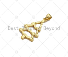 Load image into Gallery viewer, 18k Gold Color Christmas Tree Shape Pendant, Dainty Gold Pendant, Christmas Charm, ,27x15mm, Sku#LK205