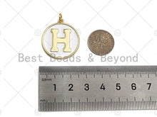 Load image into Gallery viewer, New Trendy White Gold Enamel Initials Letter Charm/Pendant, Enamel Initial Alphabet Letters, Custom Naming Pendants, 25mm,sku#ML32