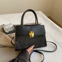 Load image into Gallery viewer, Retro Crossbody Tote Bag for Women - PU Leather Patchwork Handbag with Adjustable Strap