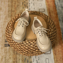 Load image into Gallery viewer, Women's British-Style Lace-Up Leather Loafers | Soft Sole Round Toe Everyday Shoes