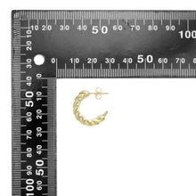 Load image into Gallery viewer, Clear CZ wheat flower hoop Earrings, Sku#A410