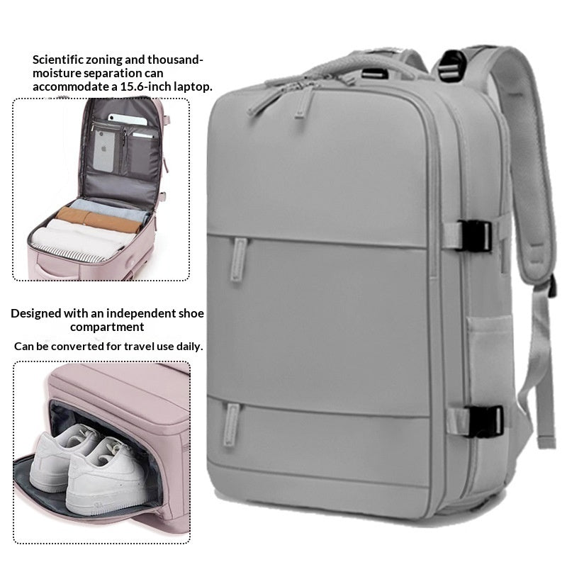 Men's Waterproof Laptop Backpack | Travel & Business Nylon Bag with Dry-Wet Separation