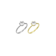 Load image into Gallery viewer, Clear Round Diamond CZ Gold Adjustable Ring, Sku#A179