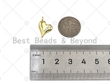 Load image into Gallery viewer, CZ Micro Pave Peach Heart Shape Pendant/Charm,18k Dainty Gold Charm, Necklace Bracelet Charm Pendant,11x15mm, Sku#LK235