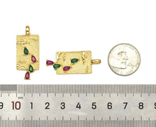 Load image into Gallery viewer, Teardrop CZ Rectangle Charm, Sku#LK585