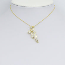 Load image into Gallery viewer, Baguette CZ Gold Bow Charm Pendant, Sku#LK1087