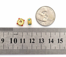 Load image into Gallery viewer, 5pc, Gold Enamel Wheel Spacer Beads, Sku#LX21