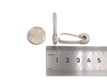Load image into Gallery viewer, CZ Pave Safety Pin Dangle Earrings, X150