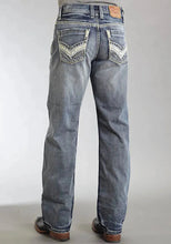 Load image into Gallery viewer, Stetson 1312 Relaxed Fit Jeans with Pieced Back Pocket (Light Wash) - Men's Bootcut Jeans (Closeout)