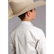 Load image into Gallery viewer, Stetson Pinpoint Oxford (White) - Boy's Western Shirt (Closeout)