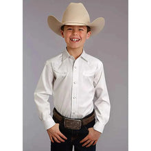 Load image into Gallery viewer, Stetson Pinpoint Oxford (White) - Boy's Western Shirt (Closeout)