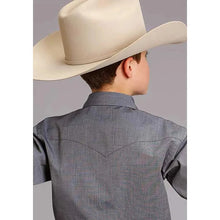 Load image into Gallery viewer, Stetson End on End (Navy) - Boy's Western Shirt