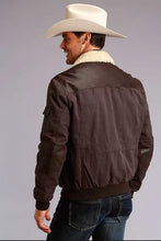 Load image into Gallery viewer, Stetson Bomber Style (Brown) - Men's Leather &amp; Canvas Jacket