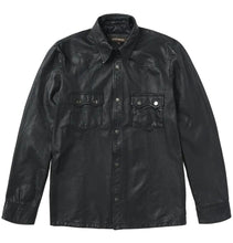 Load image into Gallery viewer, Stetson Leather Western Shirt Jacket (Black) - Men's Leather Jacket