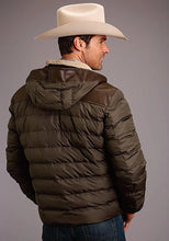 Load image into Gallery viewer, Stetson Novelty Solid Hooded Jacket (Brown) - Men's Leather Jacket