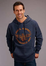 Load image into Gallery viewer, Stetson Eagle in Circular Shield (Navy) - Men's Hoodie Sweatshirt