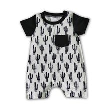 Load image into Gallery viewer, Short sleeve cactus shorts pocket boy romper