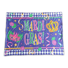 Load image into Gallery viewer, Purple minky polka dots crown Mardi Gras blankets