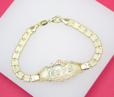 18K Gold Filled Designed Vintage Love Bracelet