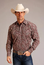 Load image into Gallery viewer, Stetson Siren Paisley (Wine) - Men's Western Shirt