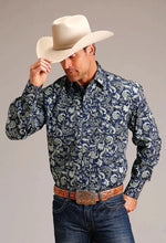 Load image into Gallery viewer, Stetson Midnight Paisley (Blue) - Men's Western Shirt