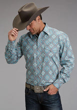 Load image into Gallery viewer, Stetson 1918 Turquoise Medallion (Blue) - Men's Western Shirt
