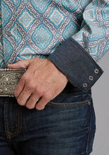 Load image into Gallery viewer, Stetson 1918 Turquoise Medallion (Blue) - Men's Western Shirt