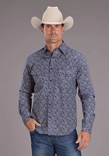 Load image into Gallery viewer, Stetson 2523 Vintage Prairie (Blue) - Men's Western Shirt