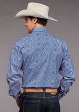 Load image into Gallery viewer, Stetson 2031 Chambray Medallion (Blue) - Men's Western Shirt